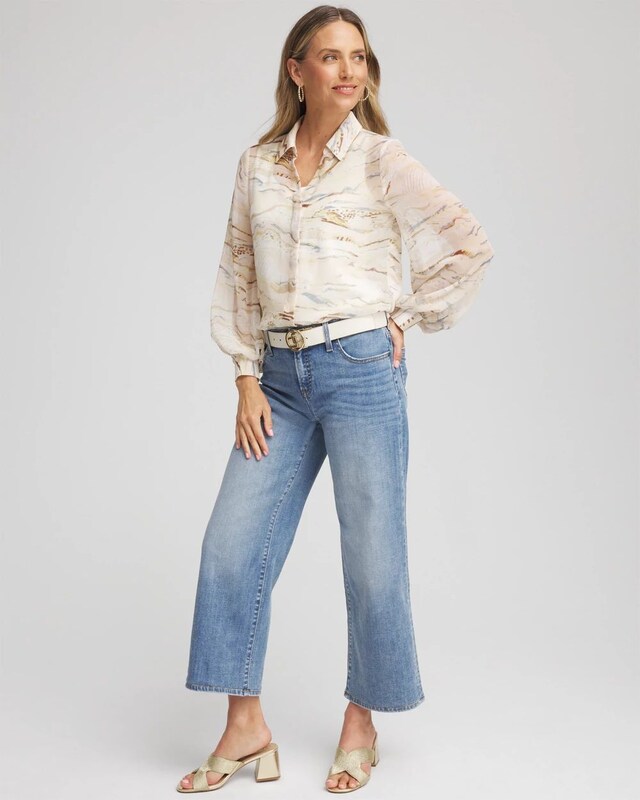 Georgette Blouson Sleeve Blouse - image 2